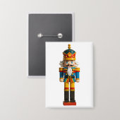 Rainbow Gay Pride Christmas Nutcracker Toy Button (Vorderseite/Rückseite)
