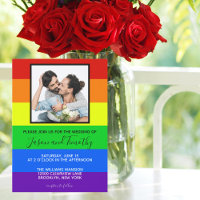 Rainbow Gay Pride Couple Foto Striping Wedding