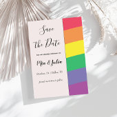 Rainbow Gay Pride Einfach Elegant Minimalistisches Save The Date
