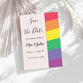 Rainbow Gay Pride Einfach Elegant Minimalistisches Save The Date