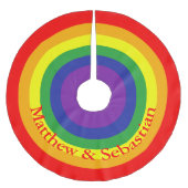 Rainbow Gay Pride Farbenfroh Personalisiert Polyester Weihnachtsbaumdecke (Vorderseite)