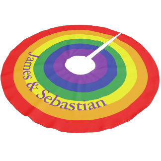 Rainbow Gay Pride Farbenfroh Personalisiert Polyester Weihnachtsbaumdecke