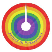 Rainbow Gay Pride Farbenfroh Personalisiert Polyester Weihnachtsbaumdecke (Vorderseite)