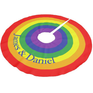 Rainbow Gay Pride Farbenfroh Personalisiert Polyester Weihnachtsbaumdecke