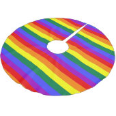 Rainbow Gay Pride farbenfroh Polyester Weihnachtsbaumdecke (Schrägansicht)