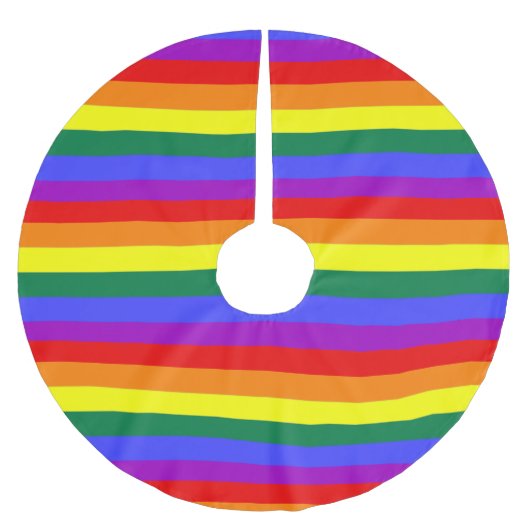 Rainbow Gay Pride farbenfroh Polyester Weihnachtsbaumdecke (Vorderseite)