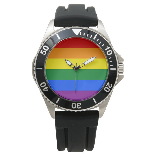 Rainbow Gay Pride Flag Armbanduhr (Vorderseite)