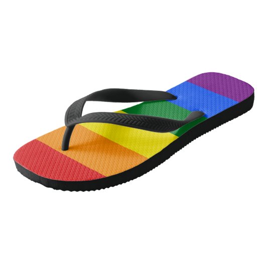 Rainbow Gay Pride Flag Badesandalen (Schrägansicht)