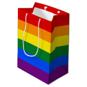 RAINBOW GAY PRIDE FLAG | GIFT BAG MITTLERE GESCHENKTÜTE (Rückseite Schrägansicht)