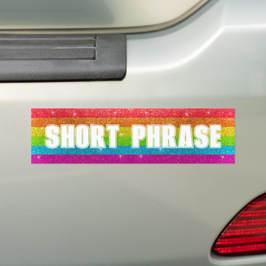 Rainbow Gay Pride Flag Glitzer Custom Phrase Autoaufkleber (Auf Auto)
