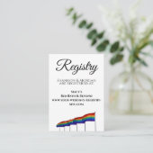Rainbow Gay Pride Flags Wedding Registry Begleitkarte (Stehend Vorderseite)