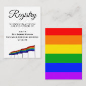 Rainbow Gay Pride Flags Wedding Registry Begleitkarte (Vorne/Hinten)