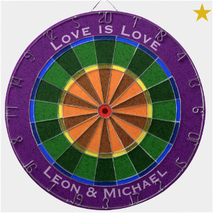 Rainbow Gay Pride Individuelle Name Phrase Dartscheibe