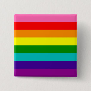Rainbow Gay Pride LGBT Original 8 Streifen Flag Button