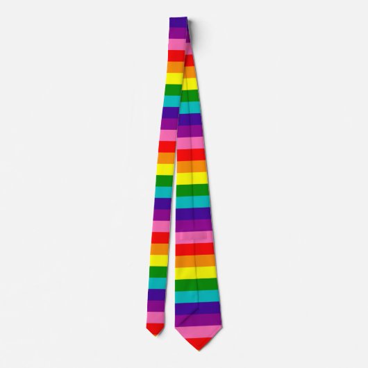 Rainbow Gay Pride LGBT Original 8 Streifen Flag Krawatte (Rückseite)