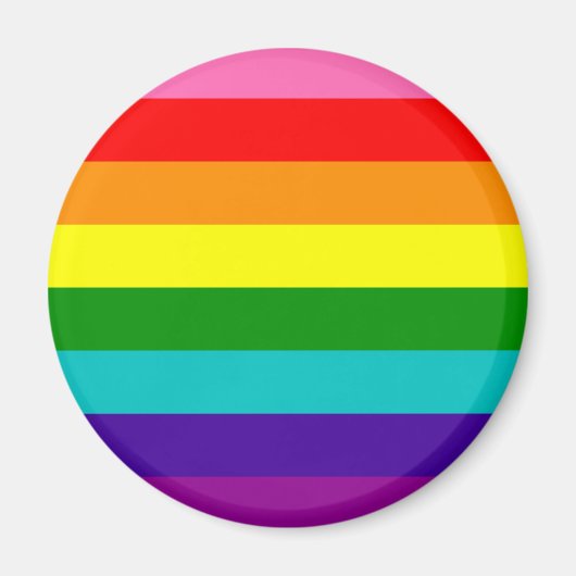 Rainbow Gay Pride LGBT Original 8 Streifen Flag Magnet (Vorne)