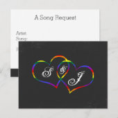 Rainbow Gay Pride Liebe Hearts Song Request Postkarte (Vorne/Hinten)