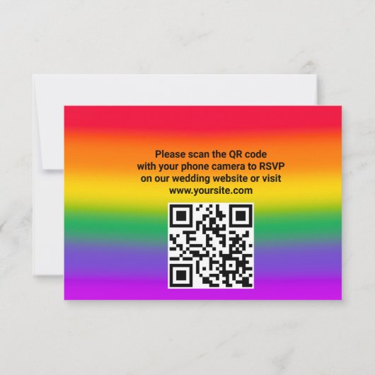 Rainbow-Gay Pride QR-Code RSVP-Karte Einladung (Rückseite)