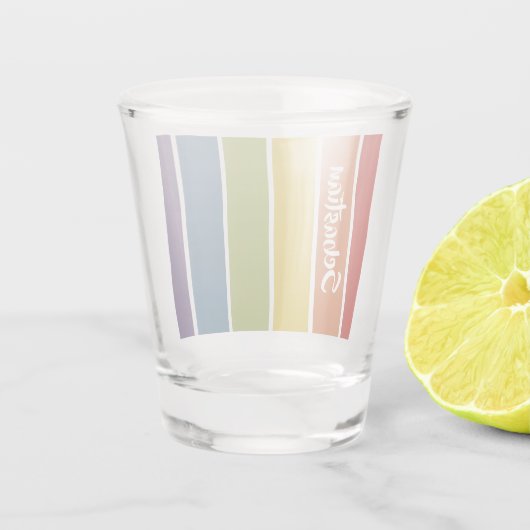 Rainbow-Gay Pride-Rainbow-Personalisiert Schnapsglas (Rückseite)