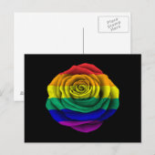 Rainbow Gay Pride Rose Flag on Black Postkarte (Vorne/Hinten)