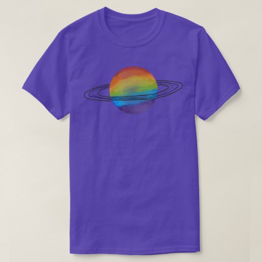Rainbow Gay Pride Space LGBT Monat T - Shirt (Design vorne)