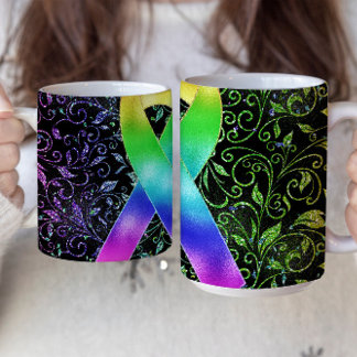 Rainbow Gay Rights Awareness Ribbon Tasse Design