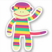 Rainbow Gay Sock Monkey Die Cut Sticker (Vorderseite)