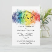 Rainbow Gay und Lesbian Pride Mrs. & Mrs. Einladung (Stehend Vorderseite)