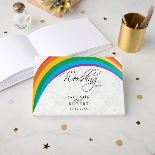 Rainbow Gay - Unser Hochzeitstag - Gästebuch (Vorderseite Offen)