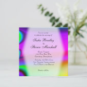 Rainbow Gay Wedding Invitation Einladung (Stehend Vorderseite)