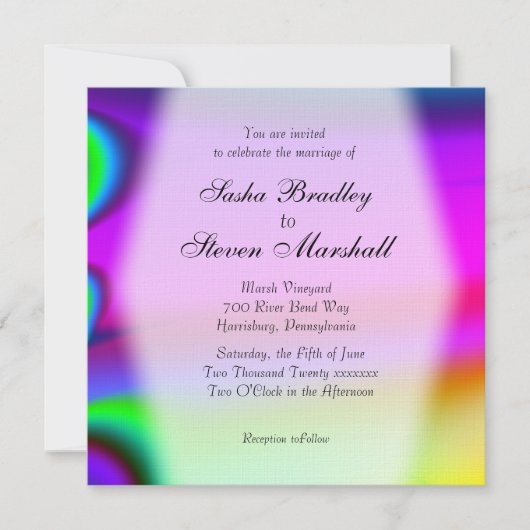Rainbow Gay Wedding Invitation Einladung (Vorderseite)