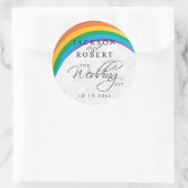 Rainbow Gay Wedding Runder Aufkleber (Tasche)