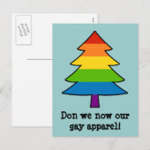 Rainbow Gay Xmas Tree Feiertagspostkarte (Vorne/Hinten)