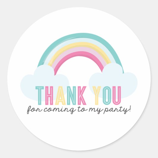 Rainbow Geburtstag Vielen Dank Runder Aufkleber (Vorderseite)