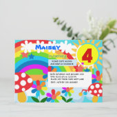 Rainbow-Geburtstagsfeier Einladung (Stehend Vorderseite)