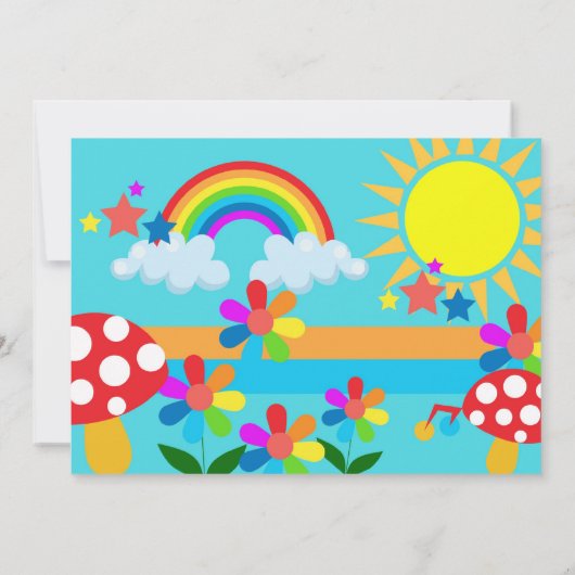 Rainbow-Geburtstagsfeier Einladung (Rückseite)
