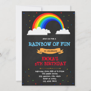 Rainbow-Geburtstagsfeier Einladung
