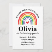 Rainbow-Geburtstagsfeier Einladung (Vorderseite)