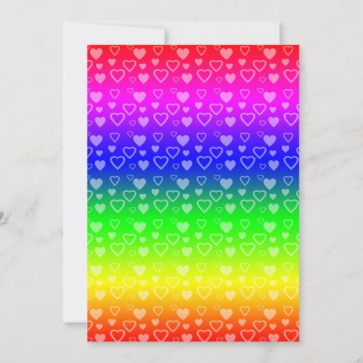 Rainbow Geburtstagsherzen Einladung (Rückseite)