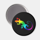 Rainbow Gecko Dark Magnet (Vorderseite/Rückseite)