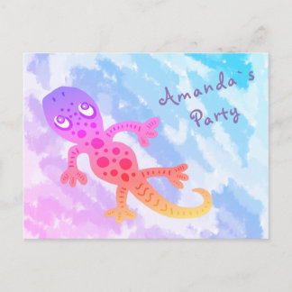 Rainbow Gecko Geburtstagsparty Einladung