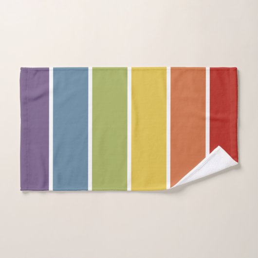 Rainbow-gefallenes Retro-Stripmuster Badhandtuch Set (Handtuch)