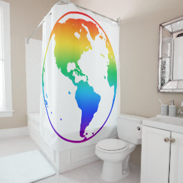 Rainbow-gefärbte Erde Duschvorhang