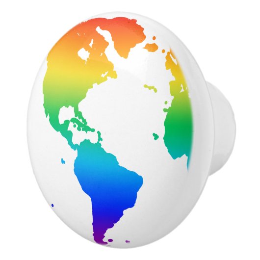 Rainbow-gefärbte Erde Keramikknauf (Rechts)