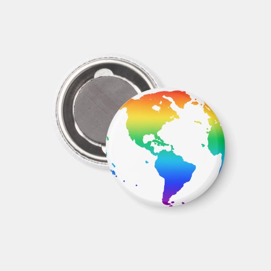 Rainbow-gefärbte Erde Magnet (Vorderseite/Rückseite)