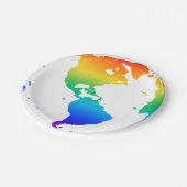 Rainbow-gefärbte Erde Pappteller (Schrägansicht)