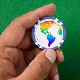 Rainbow-gefärbte Erde Pokerchips