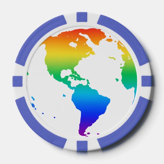 Rainbow-gefärbte Erde Pokerchips (Vorderseite)