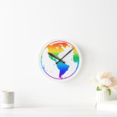 Rainbow-gefärbte Erde Runde Wanduhr (Zuhause)