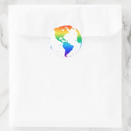 Rainbow-gefärbte Erde Runder Aufkleber (Tasche)